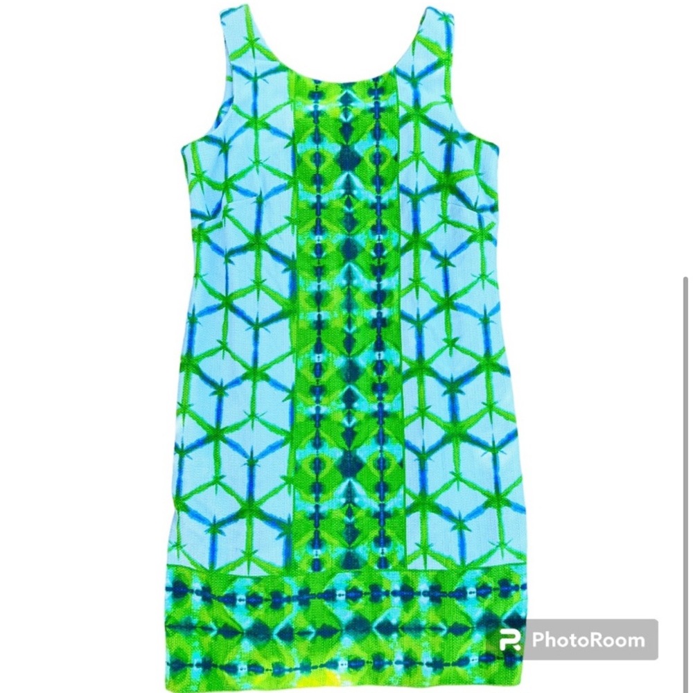 Just Taylor Shift Sheath Dress Kelly Green Blue Teal Women’s Size 8 sundress - Picture 3 of 3